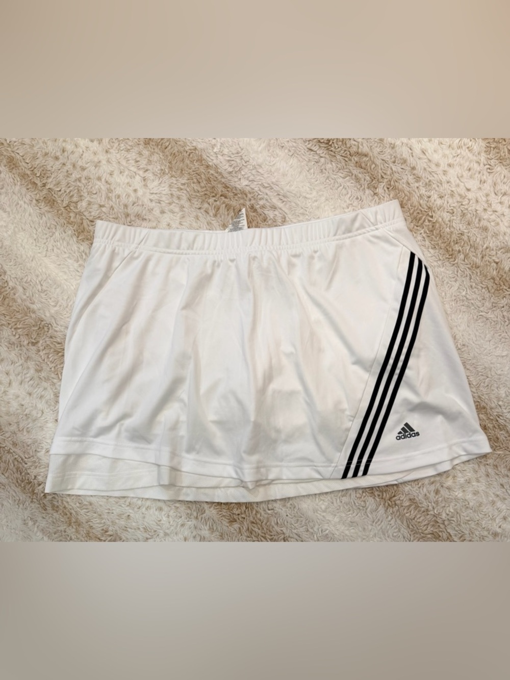 adidas White Skort with Black Triple Side Stripes